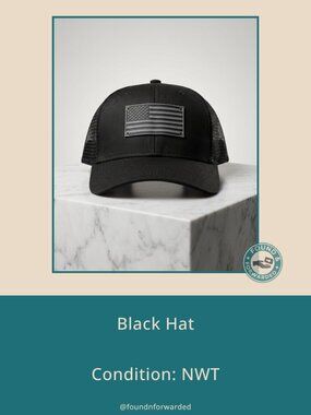 H3 Headwear Black American Flag Trucker Hat Mesh Snapback NWT OS